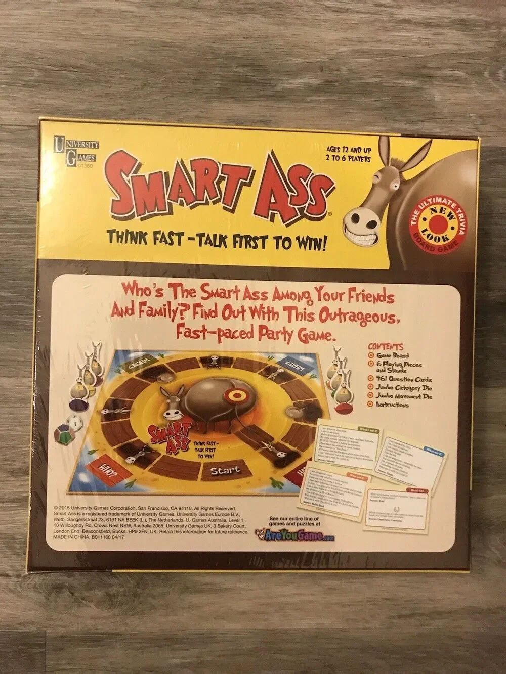SMARTASS Trivia Board Game FACTORY SEALED University Games 2012